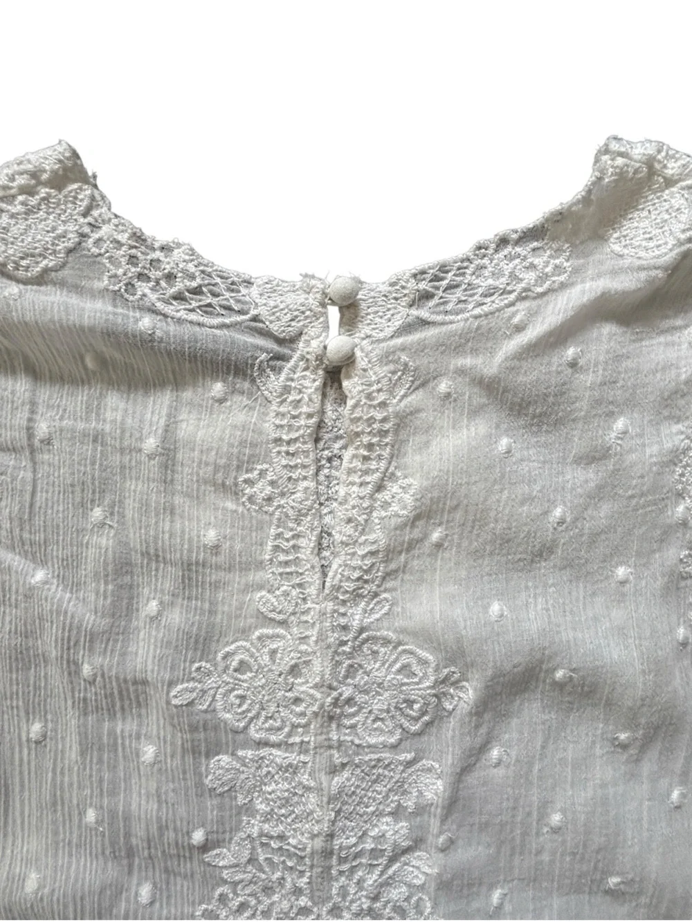 The Kooples Cream Lace Embroidered Blouse